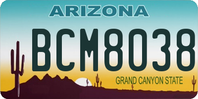 AZ license plate BCM8038