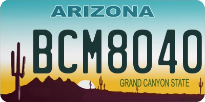 AZ license plate BCM8040