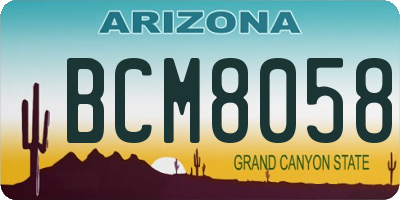 AZ license plate BCM8058