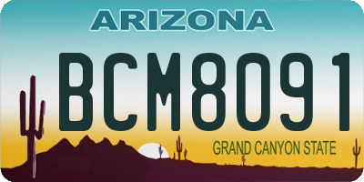 AZ license plate BCM8091