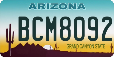 AZ license plate BCM8092