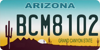 AZ license plate BCM8102