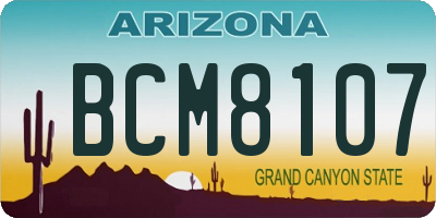 AZ license plate BCM8107