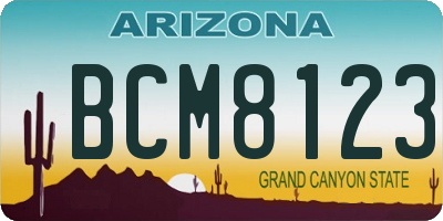 AZ license plate BCM8123