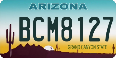 AZ license plate BCM8127