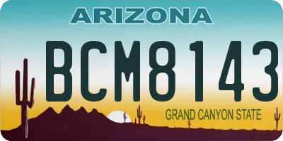 AZ license plate BCM8143