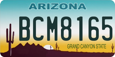 AZ license plate BCM8165