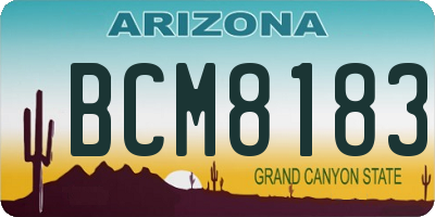 AZ license plate BCM8183