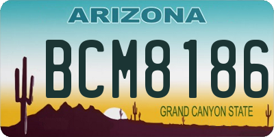 AZ license plate BCM8186