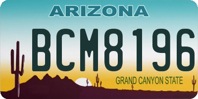 AZ license plate BCM8196