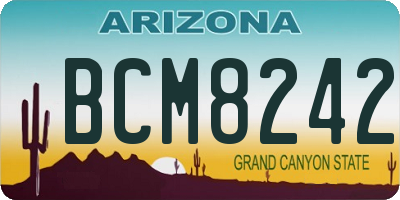 AZ license plate BCM8242