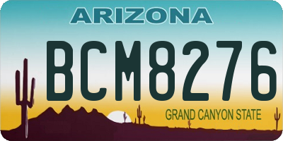 AZ license plate BCM8276