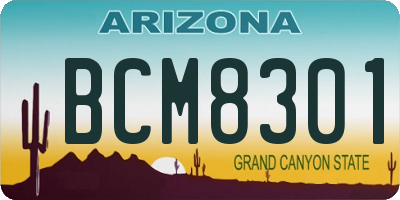 AZ license plate BCM8301