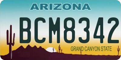 AZ license plate BCM8342