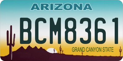 AZ license plate BCM8361