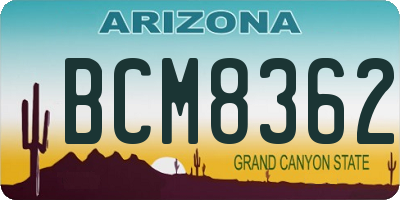 AZ license plate BCM8362