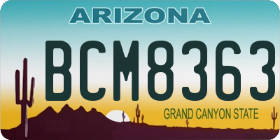 AZ license plate BCM8363