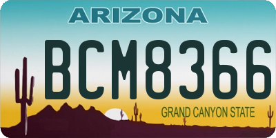 AZ license plate BCM8366