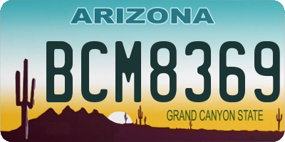 AZ license plate BCM8369