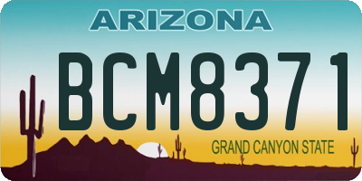 AZ license plate BCM8371