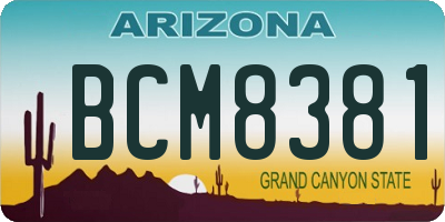 AZ license plate BCM8381