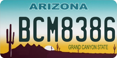 AZ license plate BCM8386