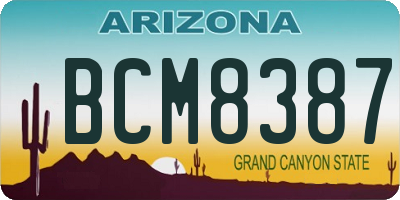 AZ license plate BCM8387