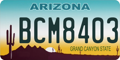 AZ license plate BCM8403