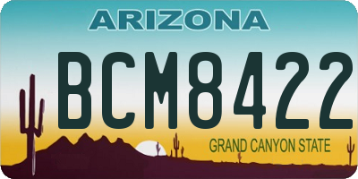 AZ license plate BCM8422