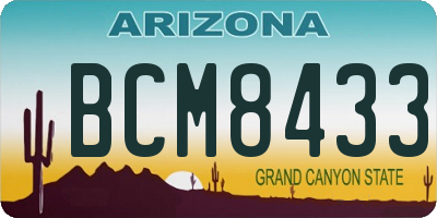 AZ license plate BCM8433