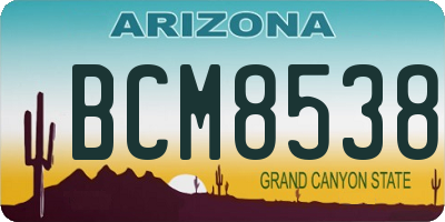 AZ license plate BCM8538