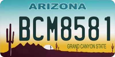 AZ license plate BCM8581