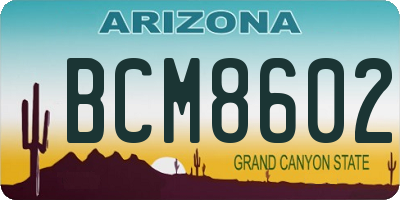 AZ license plate BCM8602