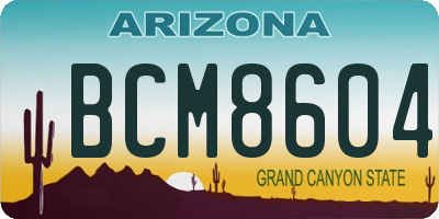 AZ license plate BCM8604