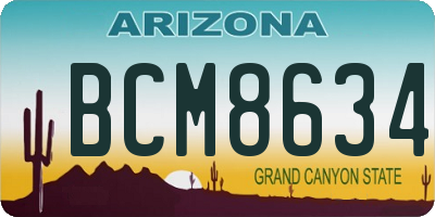 AZ license plate BCM8634