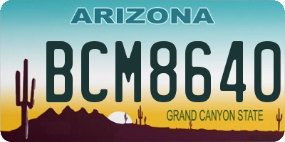 AZ license plate BCM8640