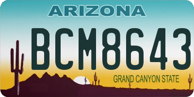 AZ license plate BCM8643