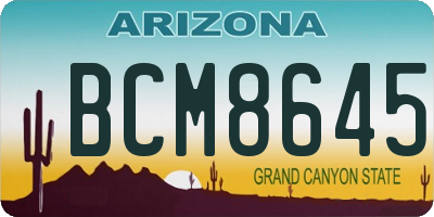 AZ license plate BCM8645