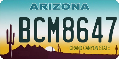 AZ license plate BCM8647