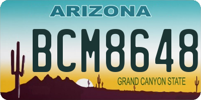 AZ license plate BCM8648