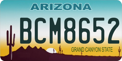 AZ license plate BCM8652