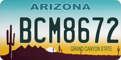 AZ license plate BCM8672