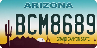 AZ license plate BCM8689