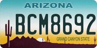 AZ license plate BCM8692