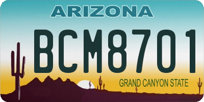 AZ license plate BCM8701