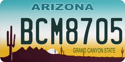 AZ license plate BCM8705