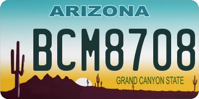 AZ license plate BCM8708