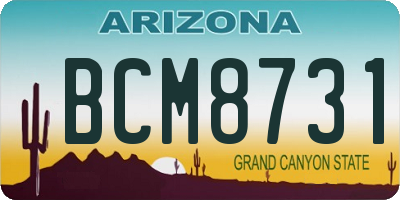 AZ license plate BCM8731