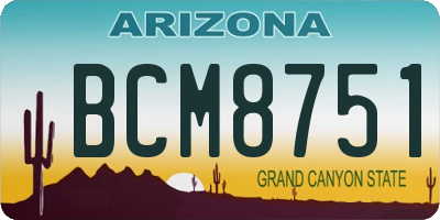 AZ license plate BCM8751