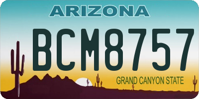 AZ license plate BCM8757